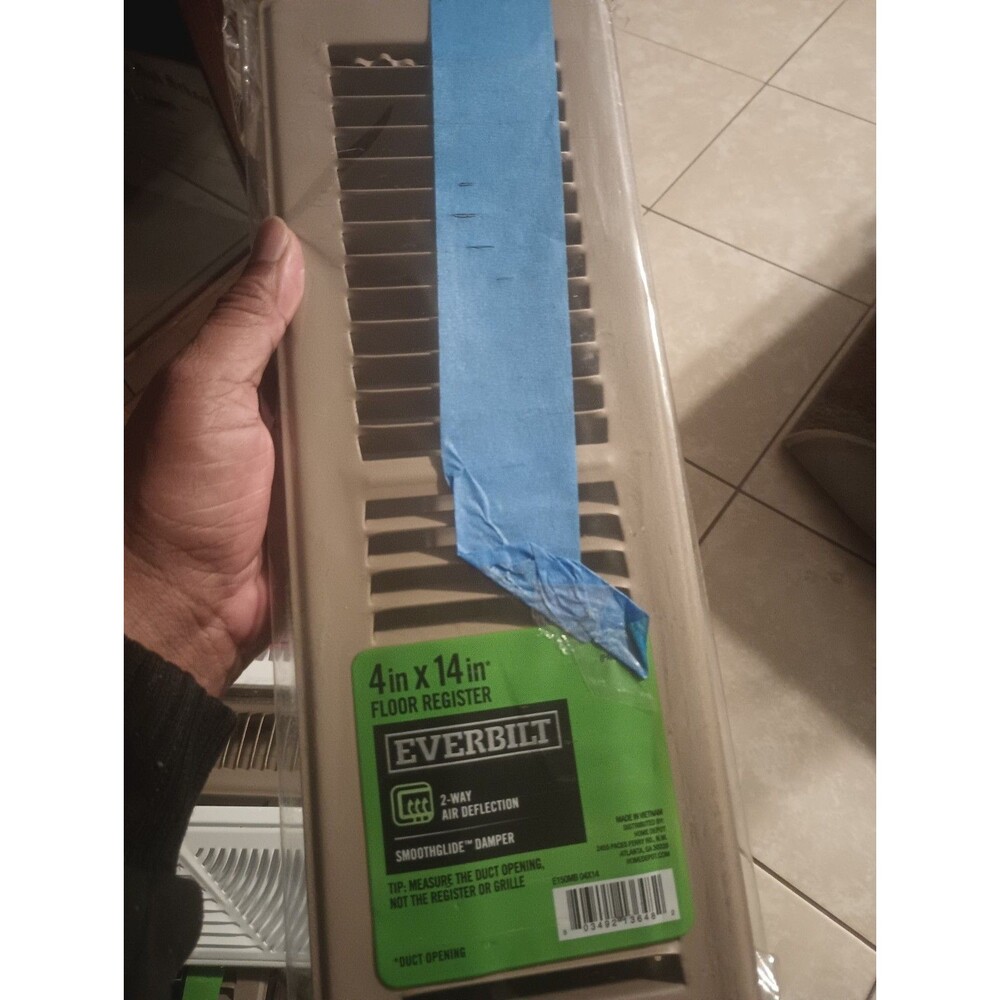 Everbilt 4 in x 14 in Brown Floor Register 2-Way Air Grille Brown Paintable